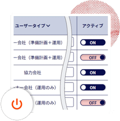 利用したい日に、利用したいユーザーをアクティブにするだけ